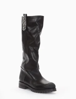 stivale tacco 2 cm nero