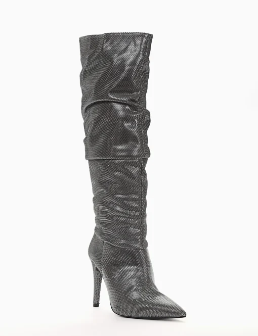 stivale tacco 10 cm nero