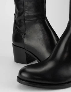 stivale tacco 5 cm nero
