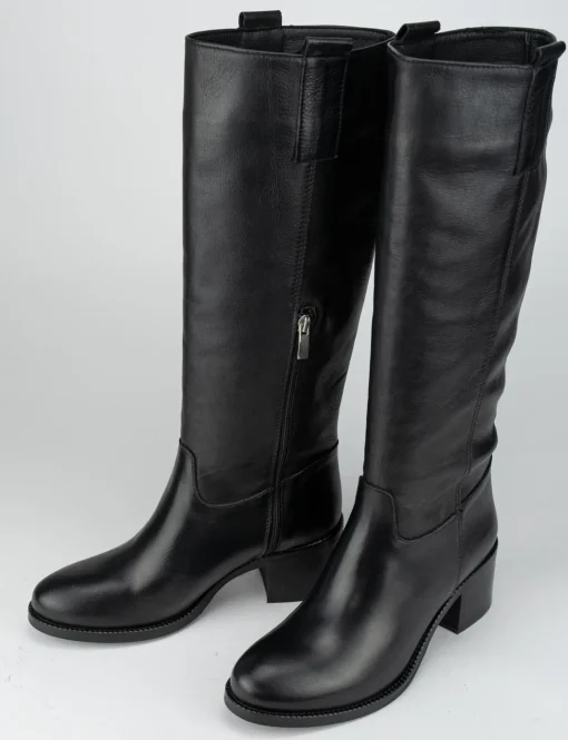Stivale tacco 5 cm nero