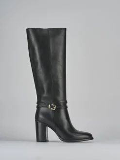 Stivale tacco 8 cm nero pelle