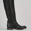 Stivale tacco 1 cm nero pelle
