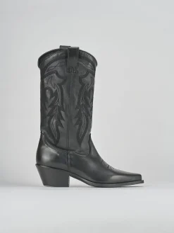 Stivale tacco 4 cm nero pelle