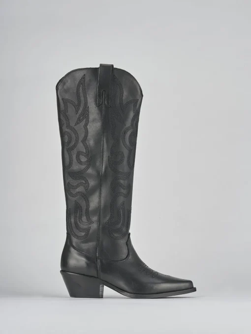 Stivale tacco 4 cm nero pelle