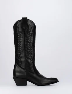 Stivale tacco 4 cm nero pelle