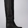 Stivale tacco 2 cm nero pelle