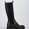 Stivale tacco 2 cm nero pelle