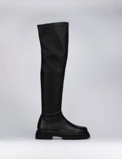 Stivale tacco 2 cm nero pelle