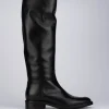 Stivale tacco 2 cm nero pelle