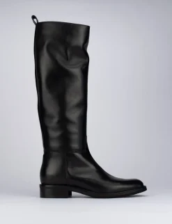 Stivale tacco 2 cm nero pelle