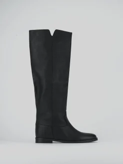 Stivale tacco 2 cm nero pelle
