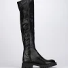Stivale tacco 1 cm nero pelle