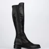 Stivale tacco 2 cm nero pelle