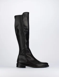 Stivale tacco 2 cm nero pelle