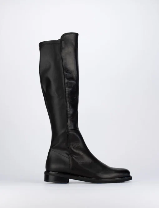 Stivale tacco 2 cm nero pelle