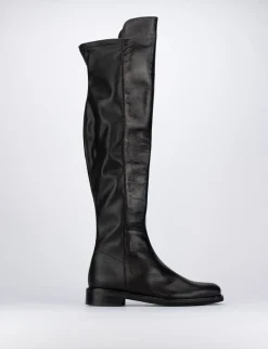 Stivale tacco 2 cm nero pelle