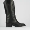 Stivale tacco 2 cm nero pelle