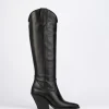 Stivale tacco 7 cm nero pelle