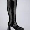 Stivale tacco 8 cm nero pelle