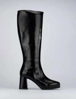Stivale tacco 8 cm nero pelle