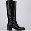 Stivale tacco 5 cm nero pelle