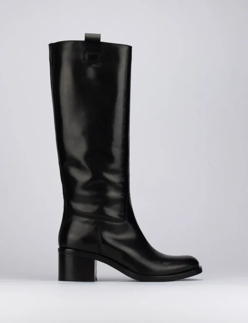 Stivale tacco 5 cm nero pelle