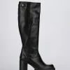 Stivale tacco 8 cm nero pelle
