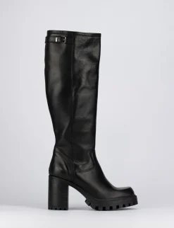 Stivale tacco 8 cm nero pelle