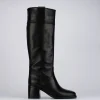 Stivale tacco 5 cm nero pelle