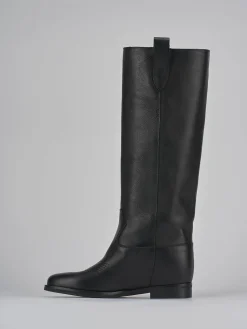 Stivale tacco 1 cm nero pelle