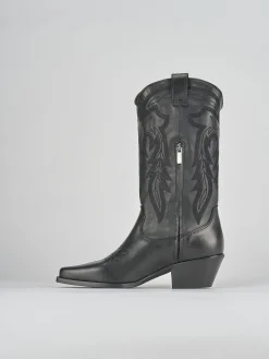 Stivale tacco 4 cm nero pelle