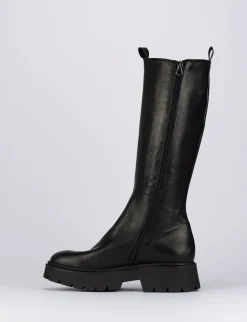 Stivale tacco 2 cm nero pelle
