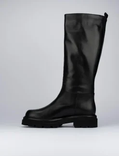 Stivale tacco 1 cm nero pelle