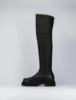 Stivale tacco 2 cm nero pelle