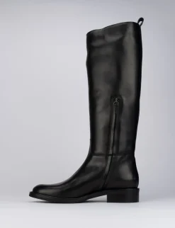 Stivale tacco 2 cm nero pelle