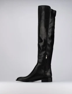 Stivale tacco 1 cm nero pelle