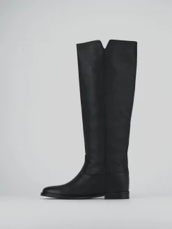 Stivale tacco 2 cm nero pelle