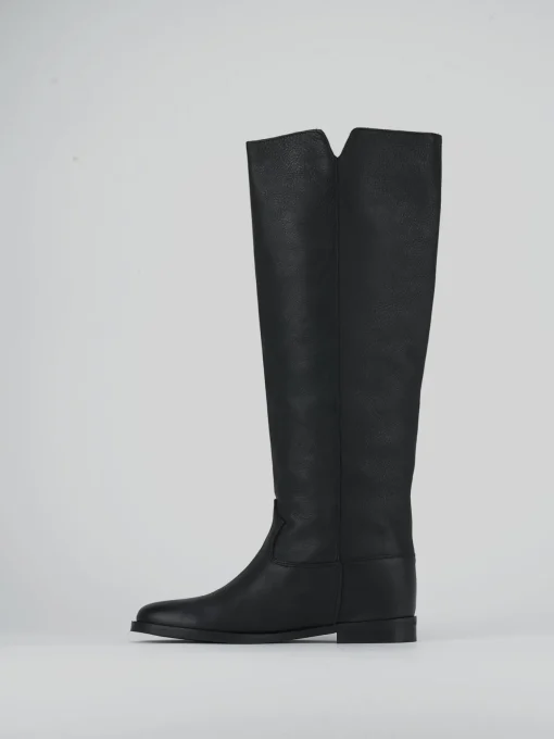 Stivale tacco 2 cm nero pelle