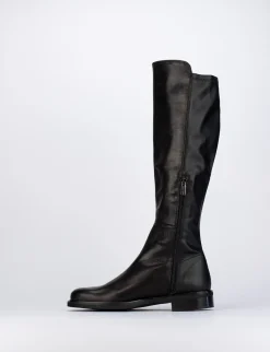 Stivale tacco 2 cm nero pelle