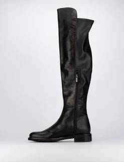 Stivale tacco 2 cm nero pelle