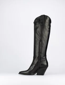 Stivale tacco 7 cm nero pelle