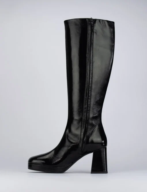 Stivale tacco 8 cm nero pelle