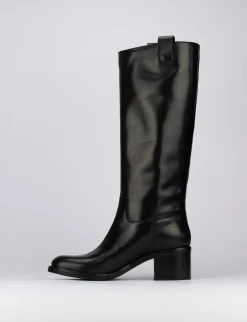 Stivale tacco 5 cm nero pelle