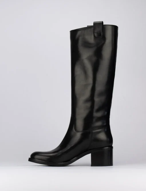Stivale tacco 5 cm nero pelle
