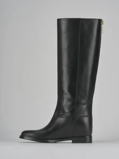 Stivale tacco 2 cm nero pelle