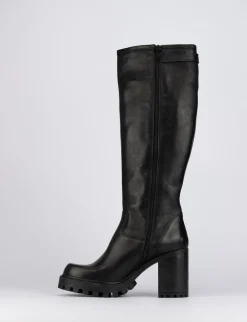 Stivale tacco 8 cm nero pelle