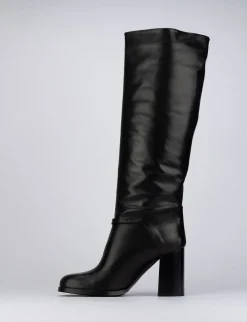 Stivale tacco 8 cm nero pelle