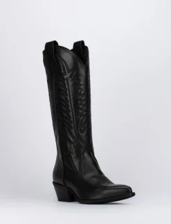 Stivale tacco 4 cm nero pelle