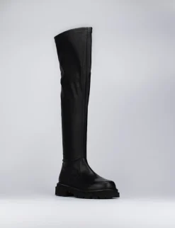 Stivale tacco 2 cm nero pelle