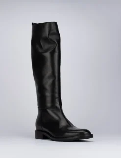 Stivale tacco 2 cm nero pelle